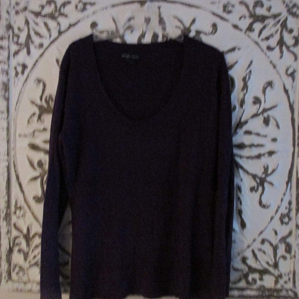New York & Company Purple V-Neck Sweater, Size XL